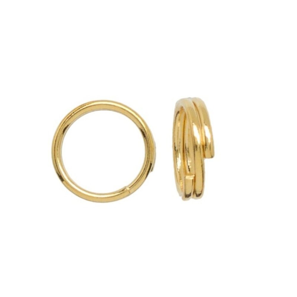Twelve 14K Gold Plate 6mm Split Rings Cousin Gold Elegance---New in Package
